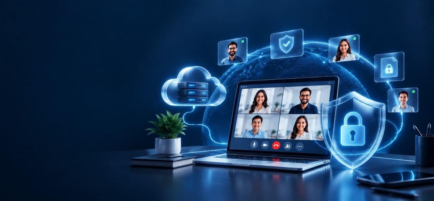Secure enterprise video meeting protected by encryption